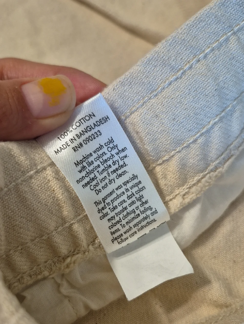 PacSun Straight 100% Cotton Pants Cream Tan - Picture 7 of 12
